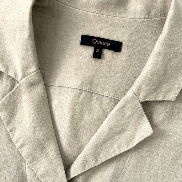 Quince Linen Short Sleeve Shirt (Driftwood) S - Picture 5 of 9